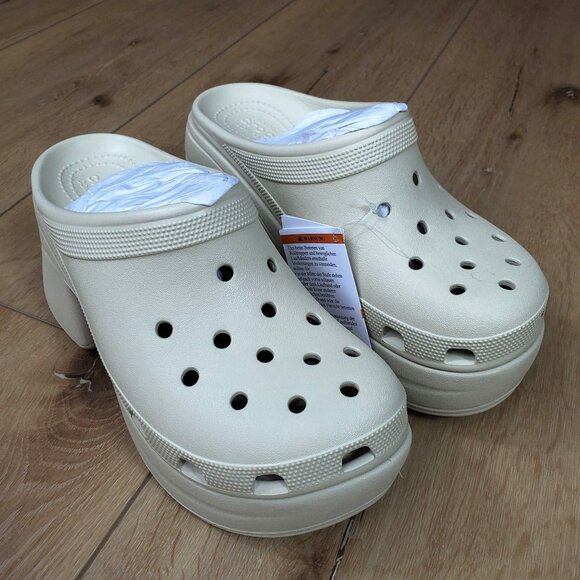 Crocs Womens Size 9 Siren Clog Platform Block High Heels Bone / White US W9/M7 - Picture 7 of 16